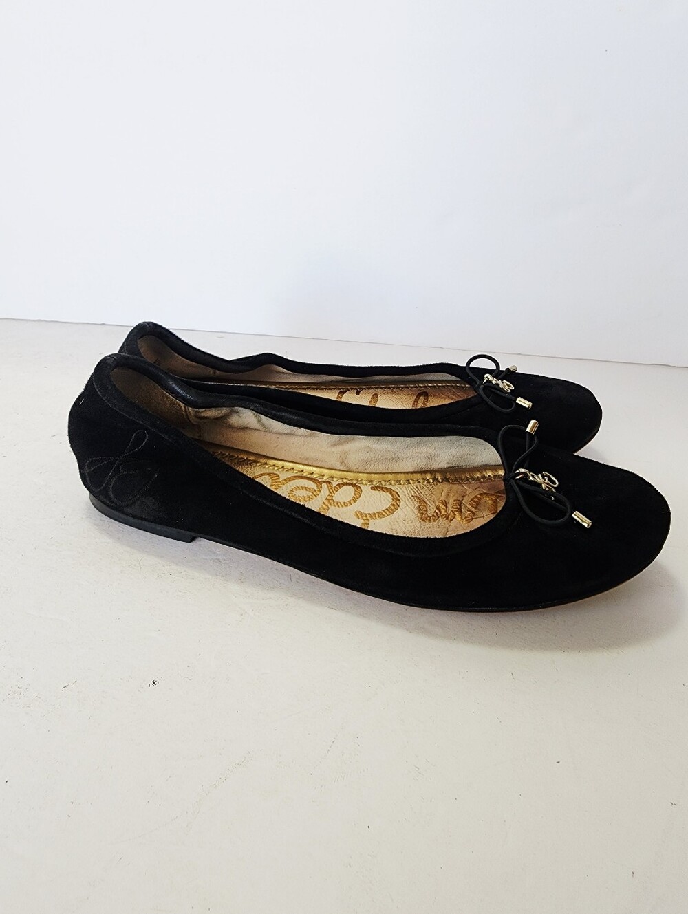 Sam Edelman Black Suede Bow Ballet Flat - Picture 4 of 7